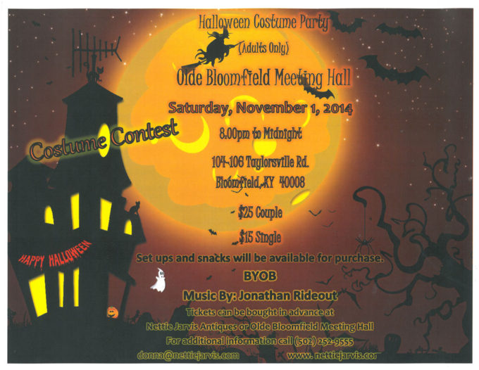 Olde Bloomfield Meeting Hall Halloween Costume Party